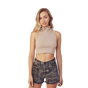 KanCan Bandana Babe Black Denim Jean Shorts Frayed Hem High Rise sz13/30